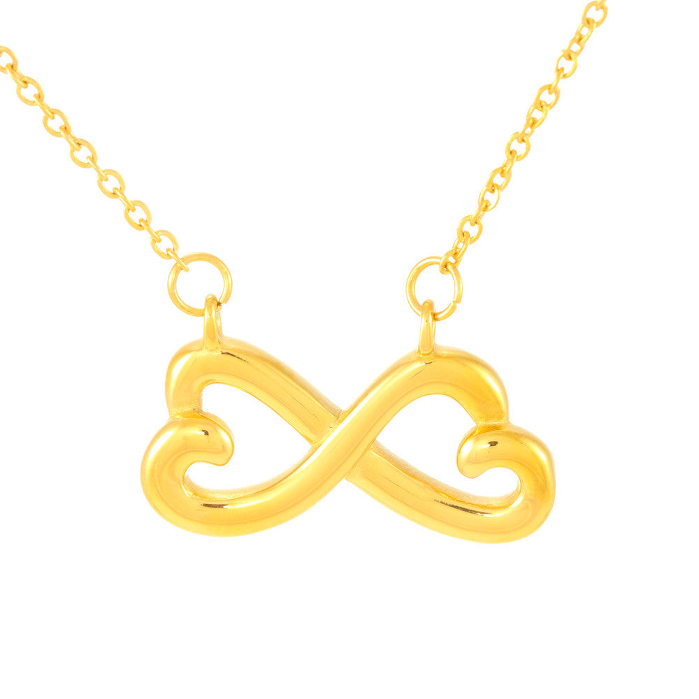 Infinity Heart Necklace for Her, Endless Love Symbol, 18K Ye - Gold Infinity Hearts
