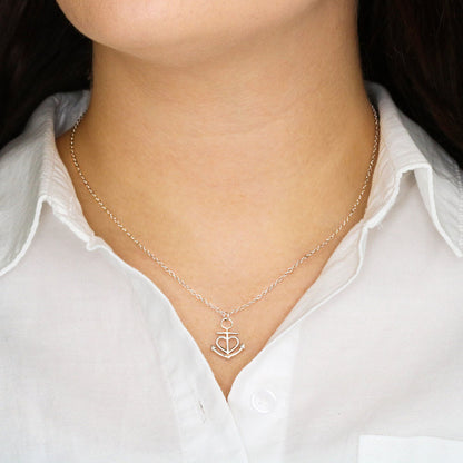 Anchor Pendant Necklace for Men, 18K Yellow Gold Finish or P - Friendship Anchor Model