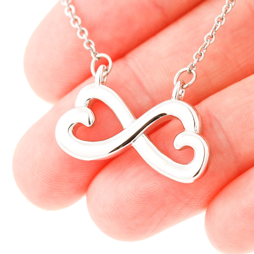 Infinity Heart Necklace for Her, Endless Love Symbol, 18K Ye - Infinity Hearts In Hand