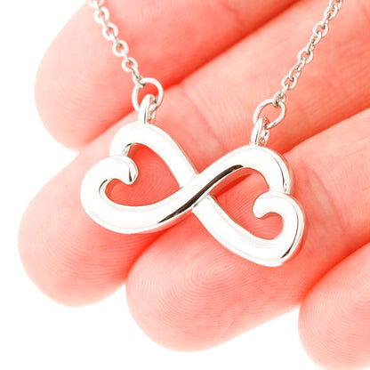 Infinity Heart Necklace for Her, Endless Love Symbol, 18K Ye - Infinity Hearts In Hand