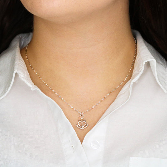 Anchor Pendant Necklace for Men, 18K Yellow Gold Finish or P - Friendship Anchor Model
