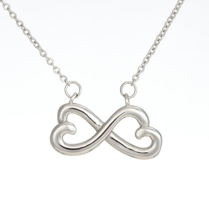 Infinity Heart Necklace for Her, Endless Love Symbol, 18K Ye - Infinity Heart Necklace white
