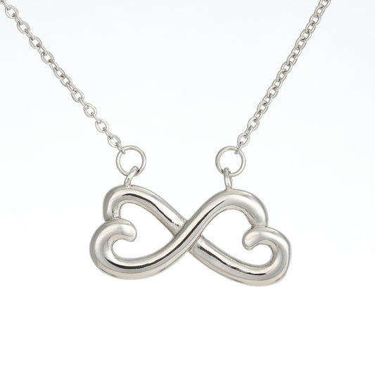 Infinity Heart Necklace for Her, Endless Love Symbol, 18K Ye - Infinity Heart Necklace white