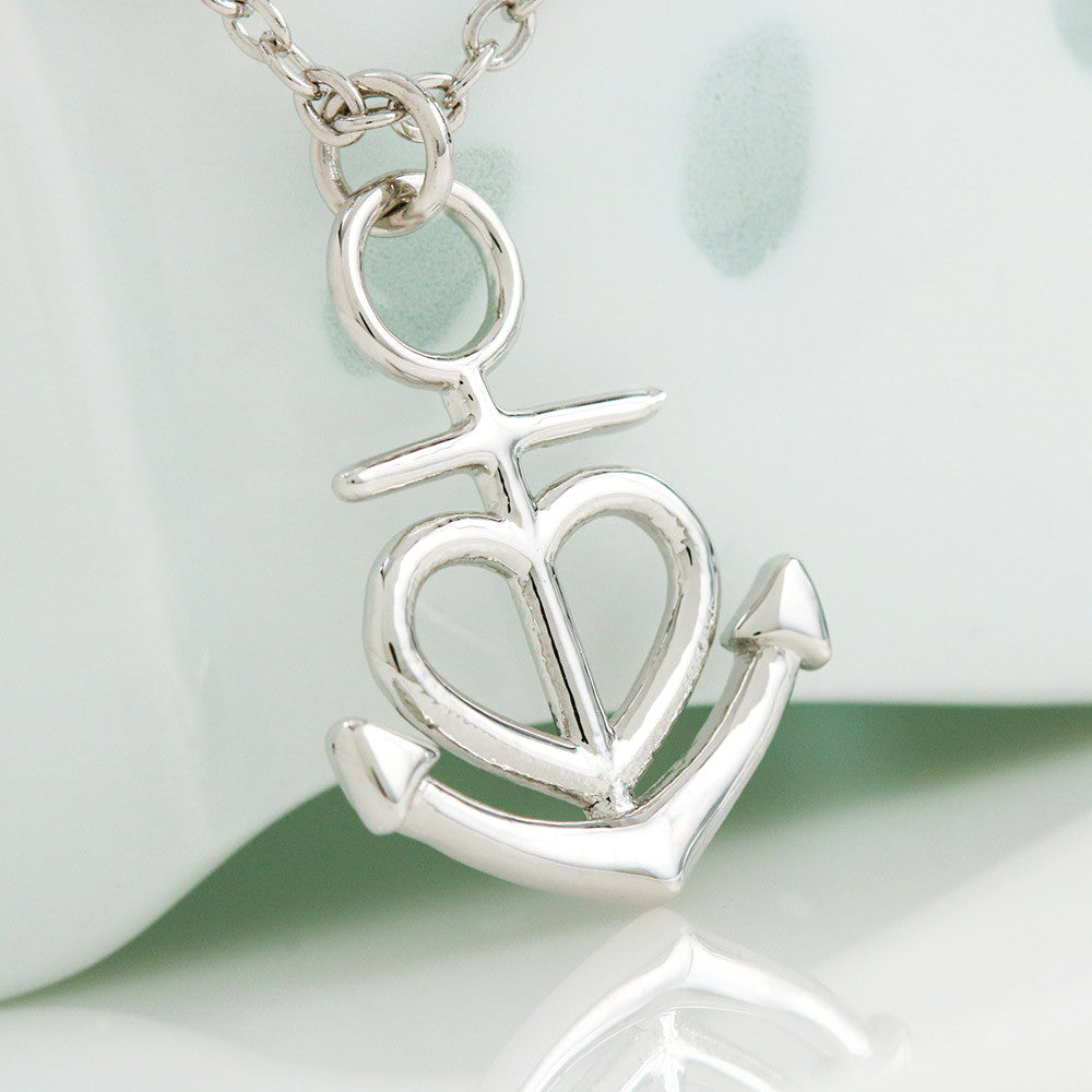 Anchor Pendant Necklace for Men, 18K Yellow Gold Finish or P - Friendship Anchor 2