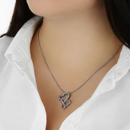 Heart to Heart Pendant Necklace, Interlocking Double Heart
