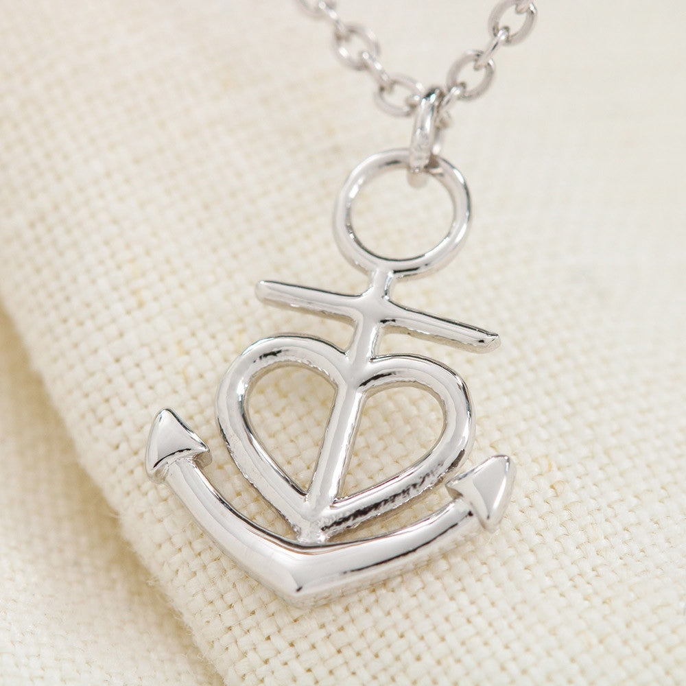 Anchor Pendant Necklace for Men, 18K Yellow Gold Finish or P - Friendship Anchor 1