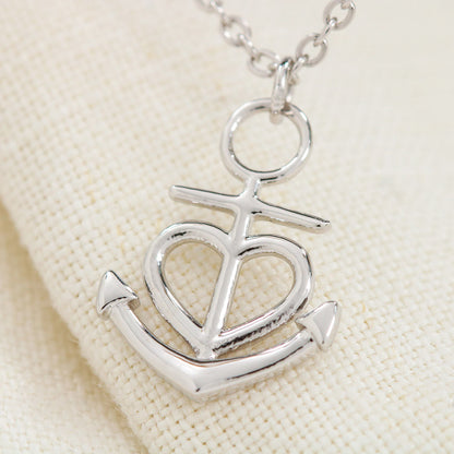 Anchor Pendant Necklace for Men, 18K Yellow Gold Finish or P - Friendship Anchor 1