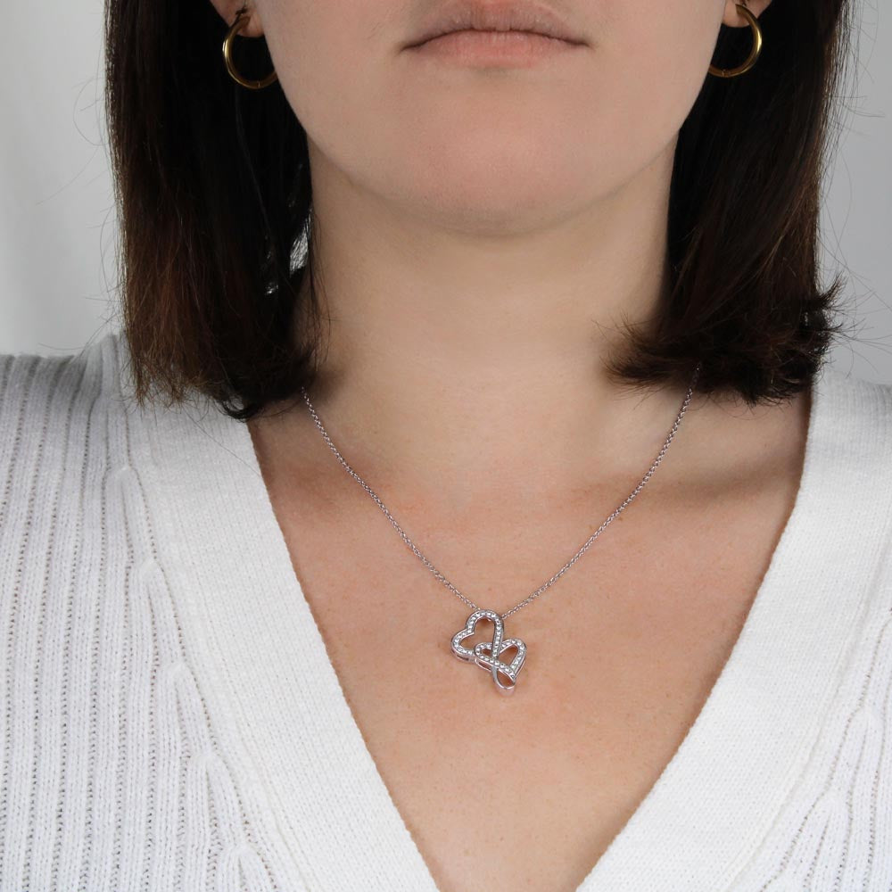 Heart to Heart Pendant Necklace, Interlocking Double Heart