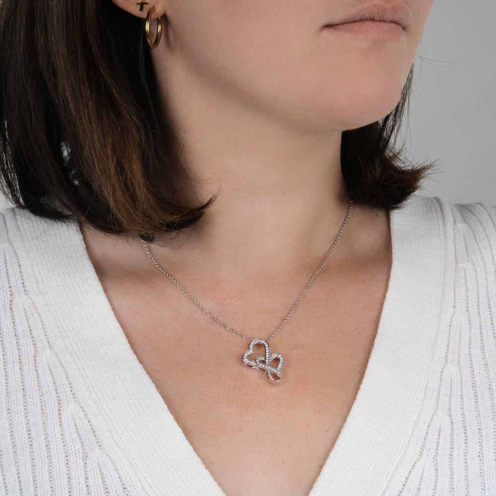Heart to Heart Pendant Necklace, Interlocking Double Heart