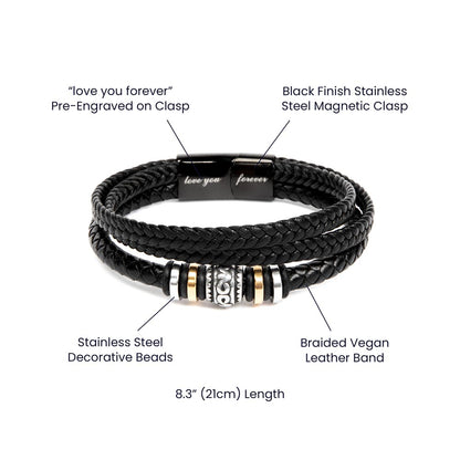 Love You Forever Men's Bracelet, Engraved Keepsake Gift for  - Love You Forever Spec