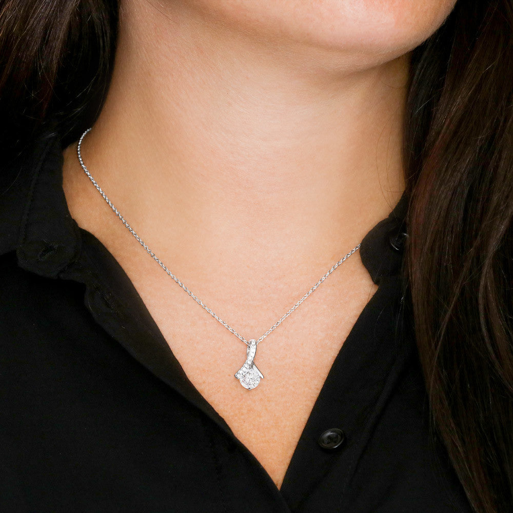 Solitaire Pendant Necklace for Wife, Crystal Center, 18K Yellow or 14K White Gold Finish