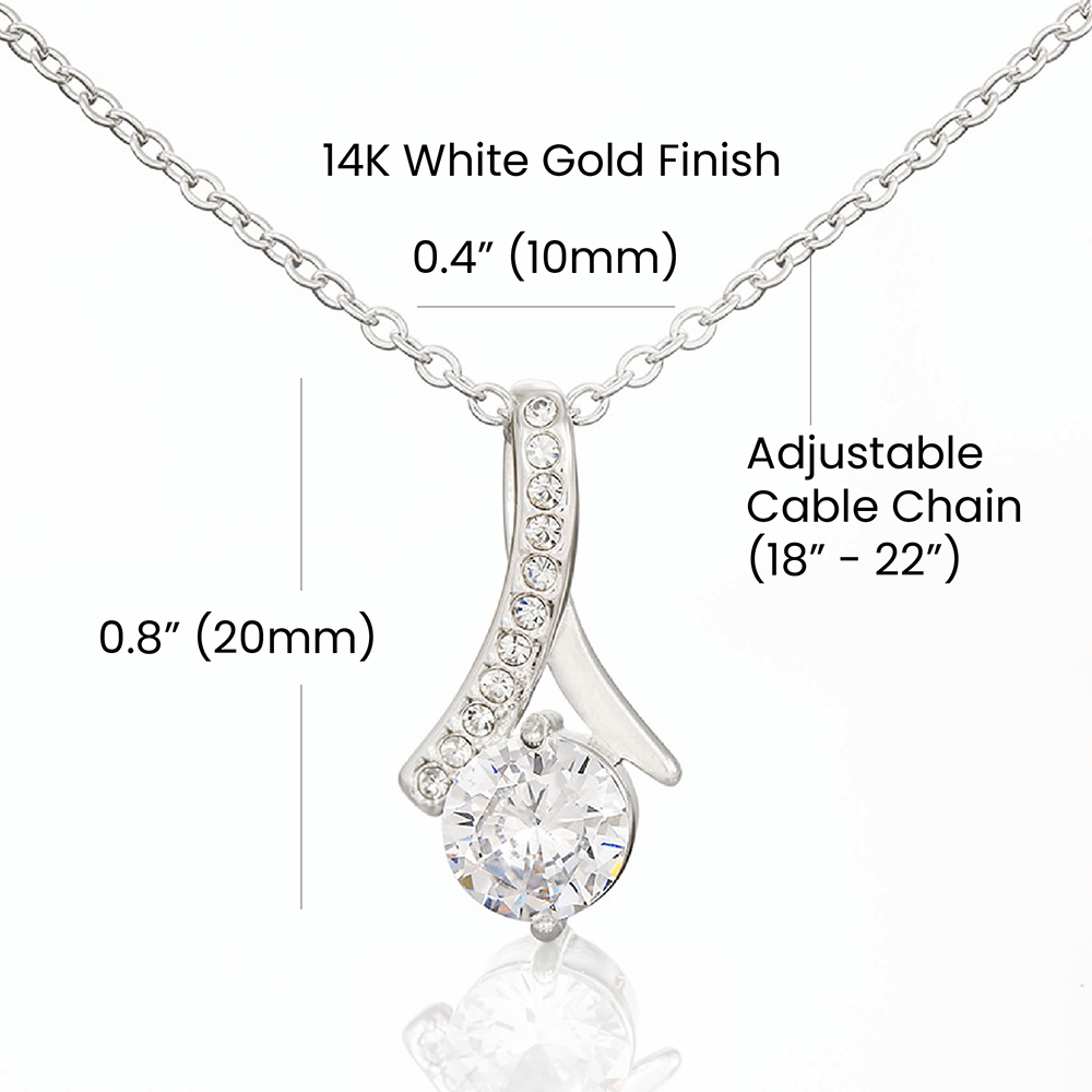 Solitaire Pendant Necklace for Wife, Crystal Center, 18K Yellow or 14K White Gold Finish