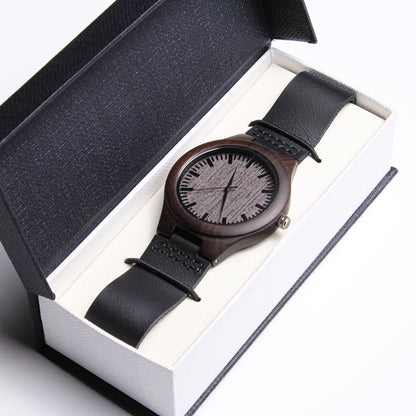 Natural Wood Watch, Lightweight Wooden Case and Band, Mahogany Gift Box