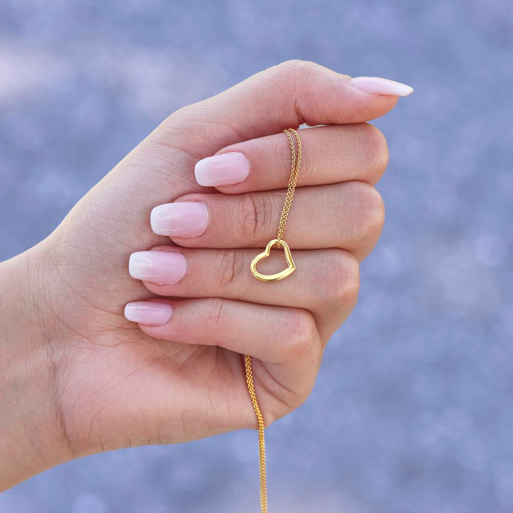 Delicate Open Heart Necklace, 18K Gold Finish, Layering Chain
