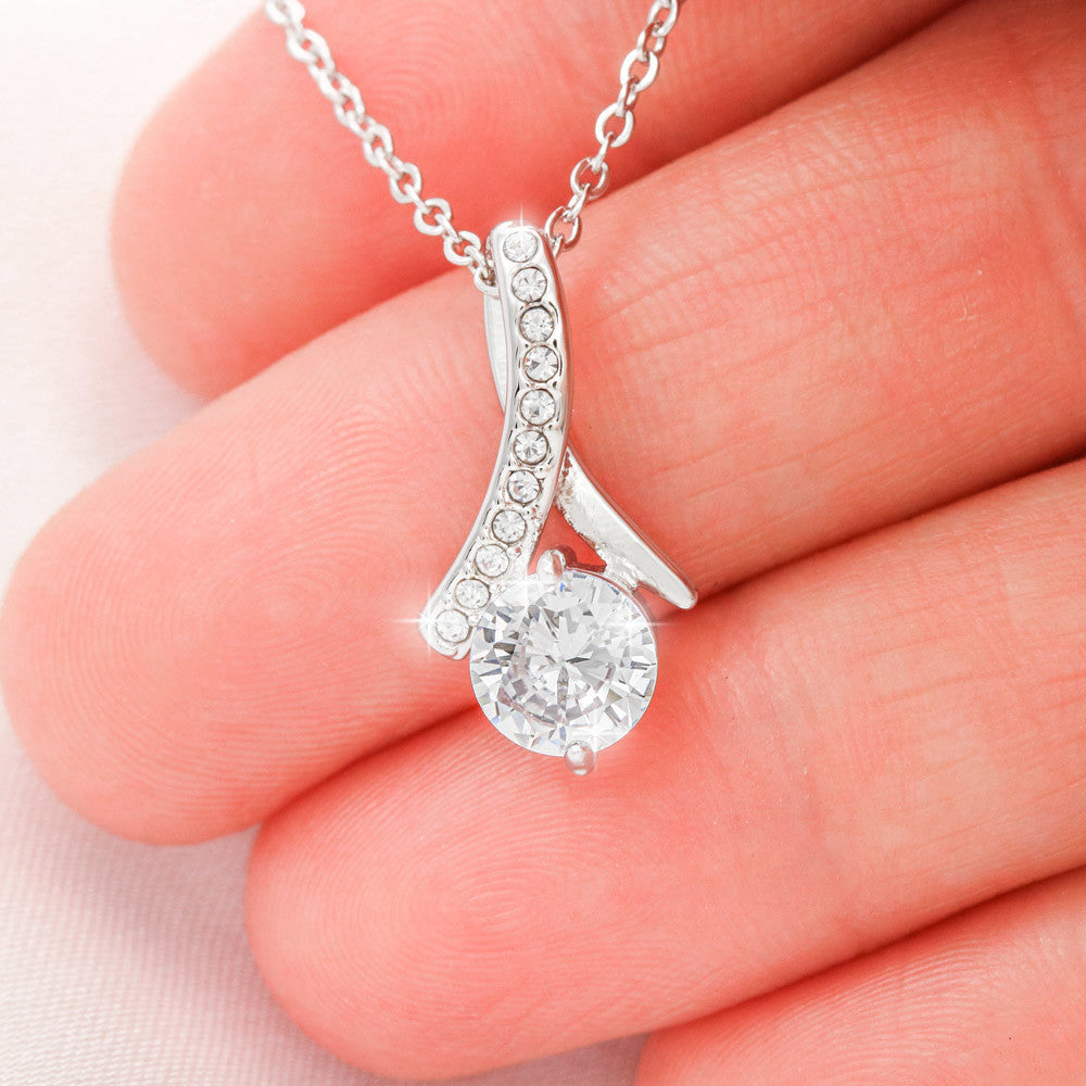 Solitaire Pendant Necklace for Wife, Crystal Center, 18K Yellow or 14K White Gold Finish