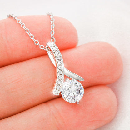 Solitaire Pendant Necklace for Wife, Crystal Center, 18K Yellow or 14K White Gold Finish