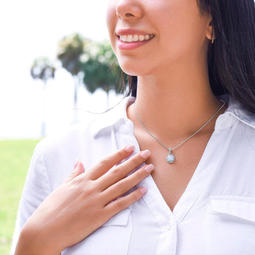Eternal Hope Necklace, Cushion Cut Crystal, 14K White Gold F - Eternal Hope LS 8