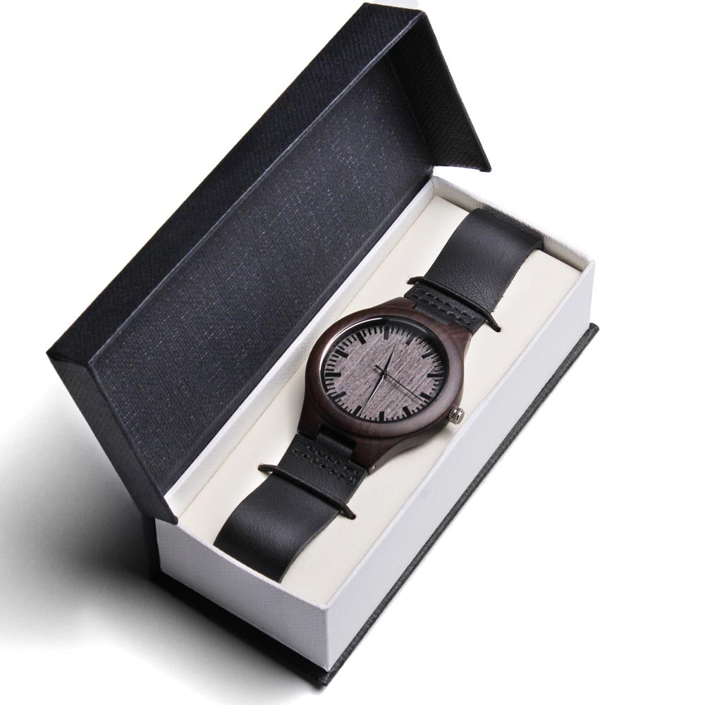 Natural Wood Watch, Lightweight Wooden Case and Band, Mahogany Gift Box