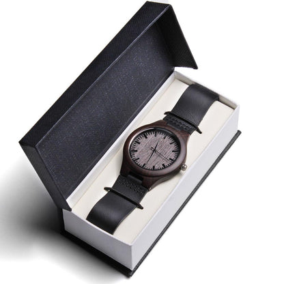 Natural Wood Watch, Lightweight Wooden Case and Band, Mahogany Gift Box
