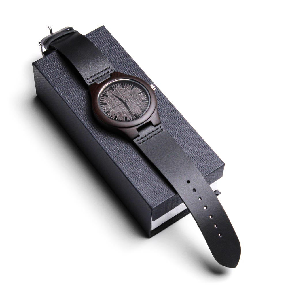 Natural Wood Watch, Lightweight Wooden Case and Band, Mahogany Gift Box