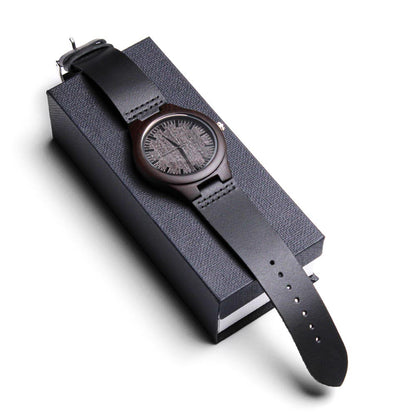 Natural Wood Watch, Lightweight Wooden Case and Band, Mahogany Gift Box