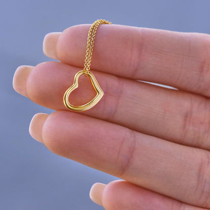 Delicate Open Heart Necklace, 18K Gold Finish, Layering Chain