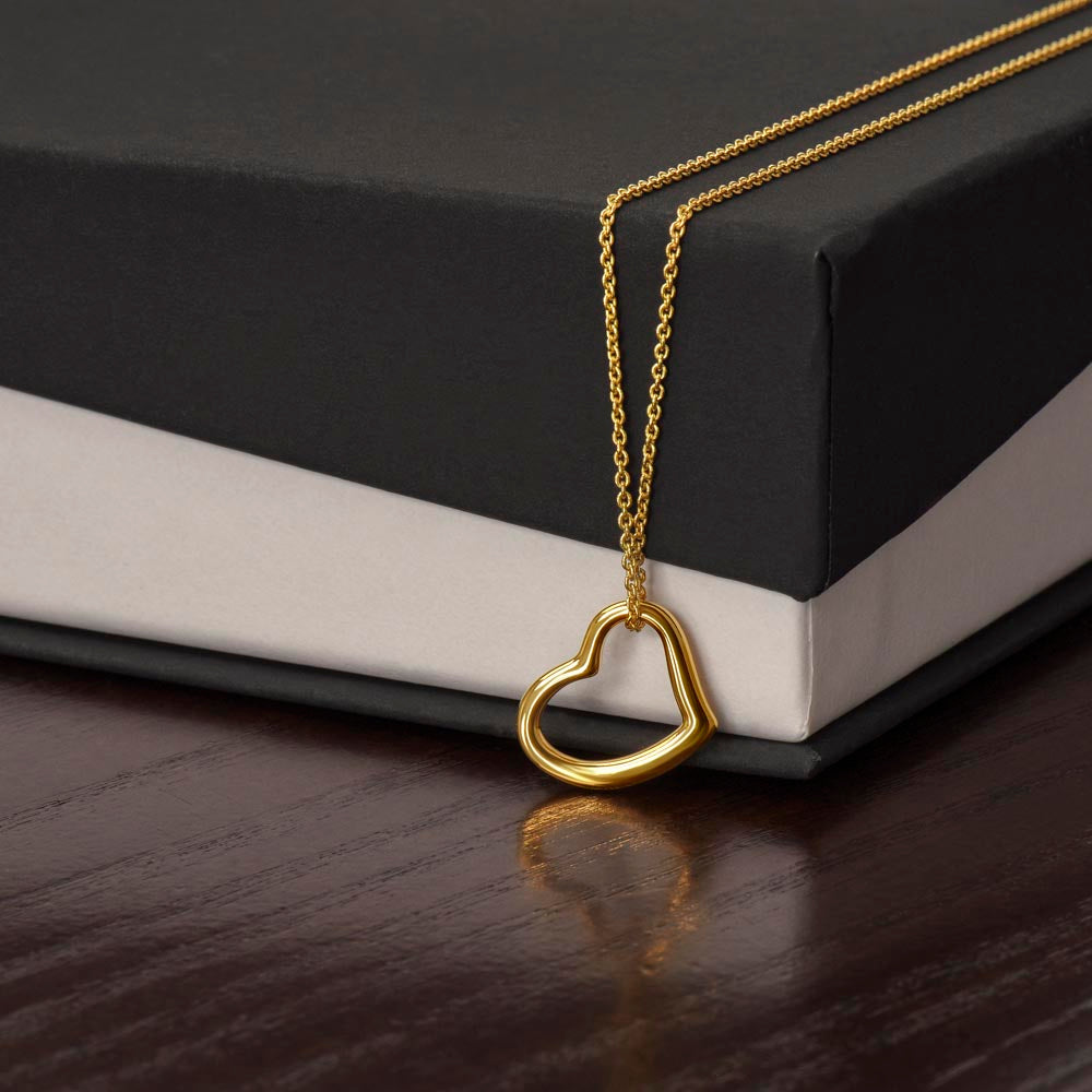 Delicate Open Heart Necklace, 18K Gold Finish, Layering Chain
