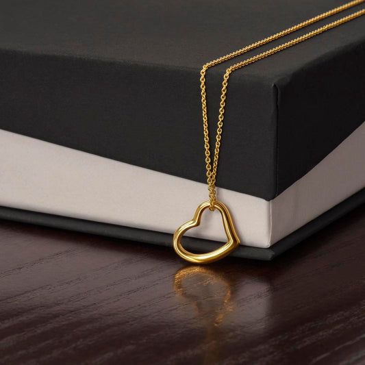 Delicate Open Heart Necklace, 18K Gold Finish, Layering Chain