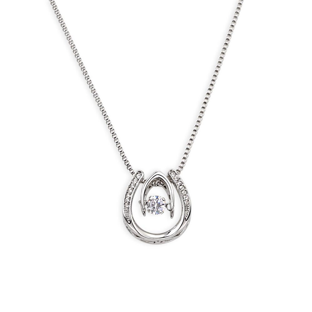 Lucky In Love Necklace, Four Leaf Clover with Crystal Heart