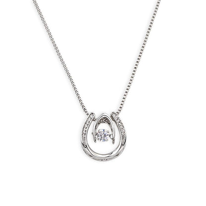 Lucky In Love Necklace, Four Leaf Clover with Crystal Heart