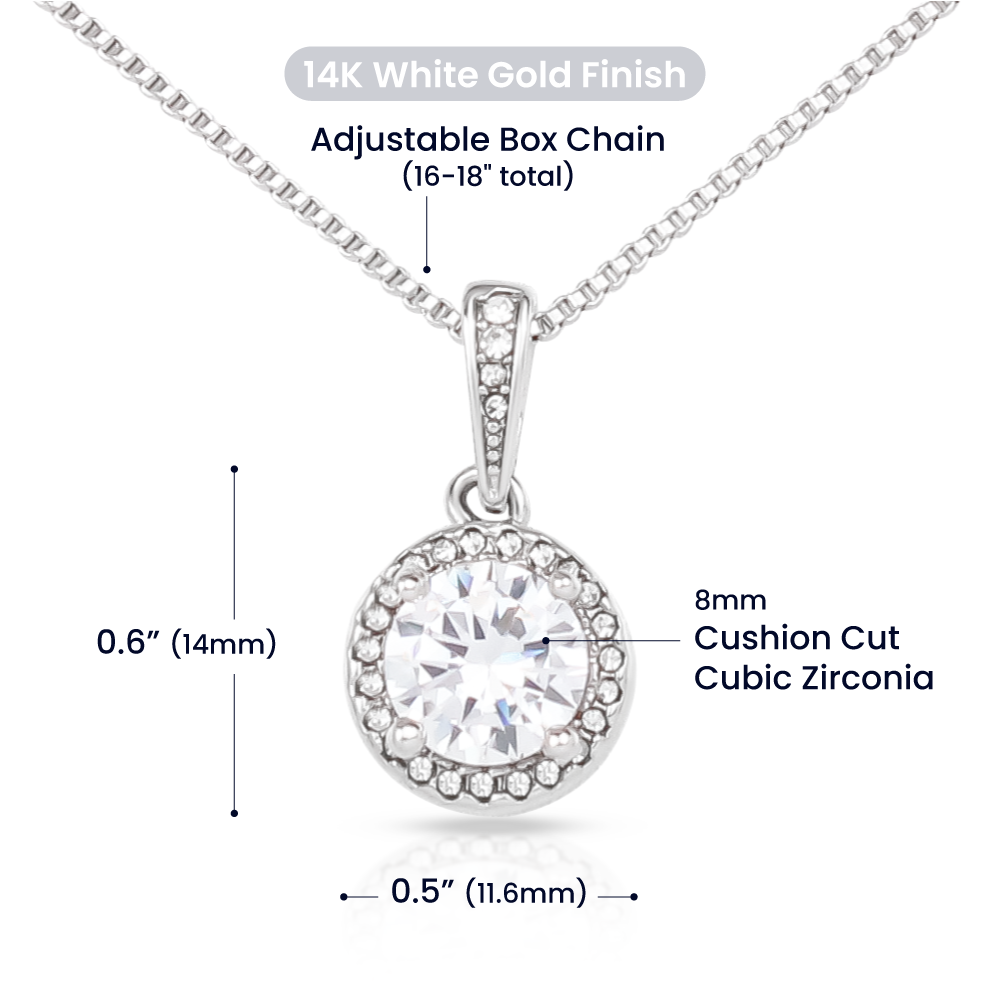 Eternal Hope Necklace, Cushion Cut Crystal, 14K White Gold F - Eternal Hope Necklace Specs