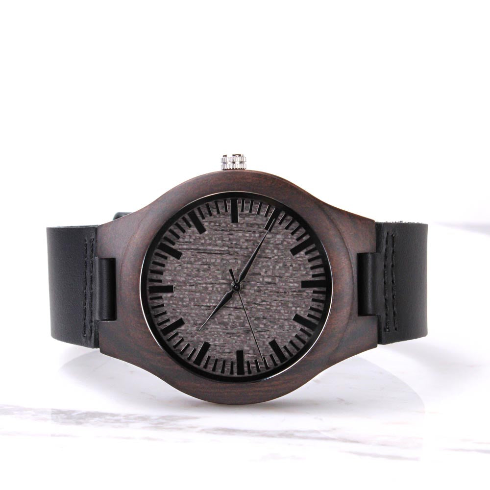Natural Wood Watch, Lightweight Wooden Case and Band, Mahogany Gift Box