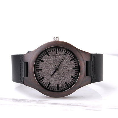 Natural Wood Watch, Lightweight Wooden Case and Band, Mahogany Gift Box
