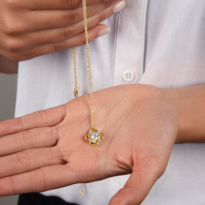 Love Knot Necklace, Unbreakable Bond Pendant, 18K Yellow or  - Love Knot Gold LS 4