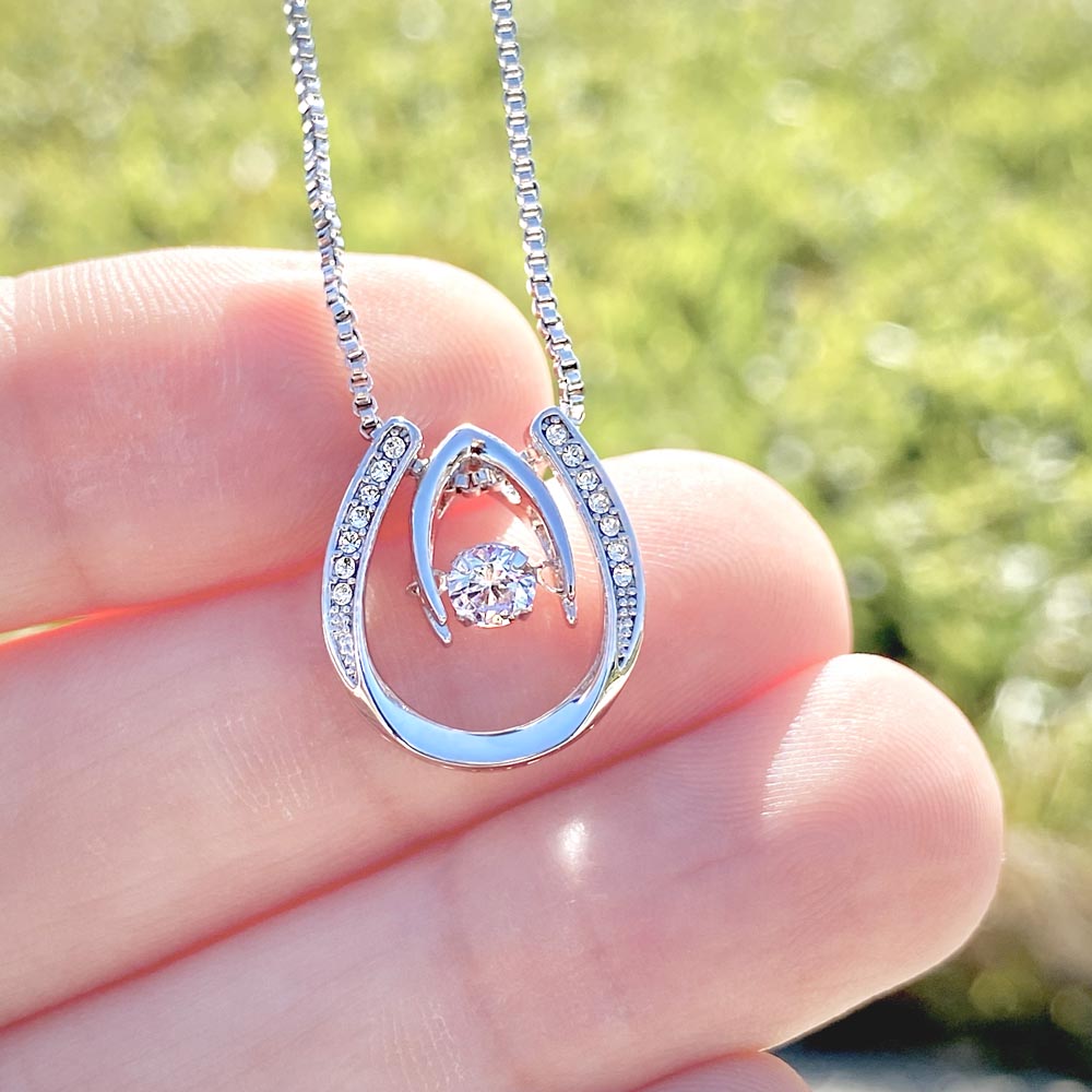 Lucky In Love Necklace, Four Leaf Clover with Crystal Heart