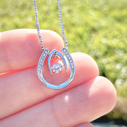 Lucky In Love Necklace, Four Leaf Clover with Crystal Heart