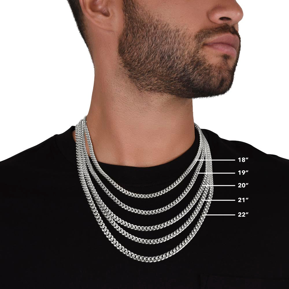 Cuban Link Chain Necklace, 18K Yellow Gold Finish or Polishe - Cuban LS 8