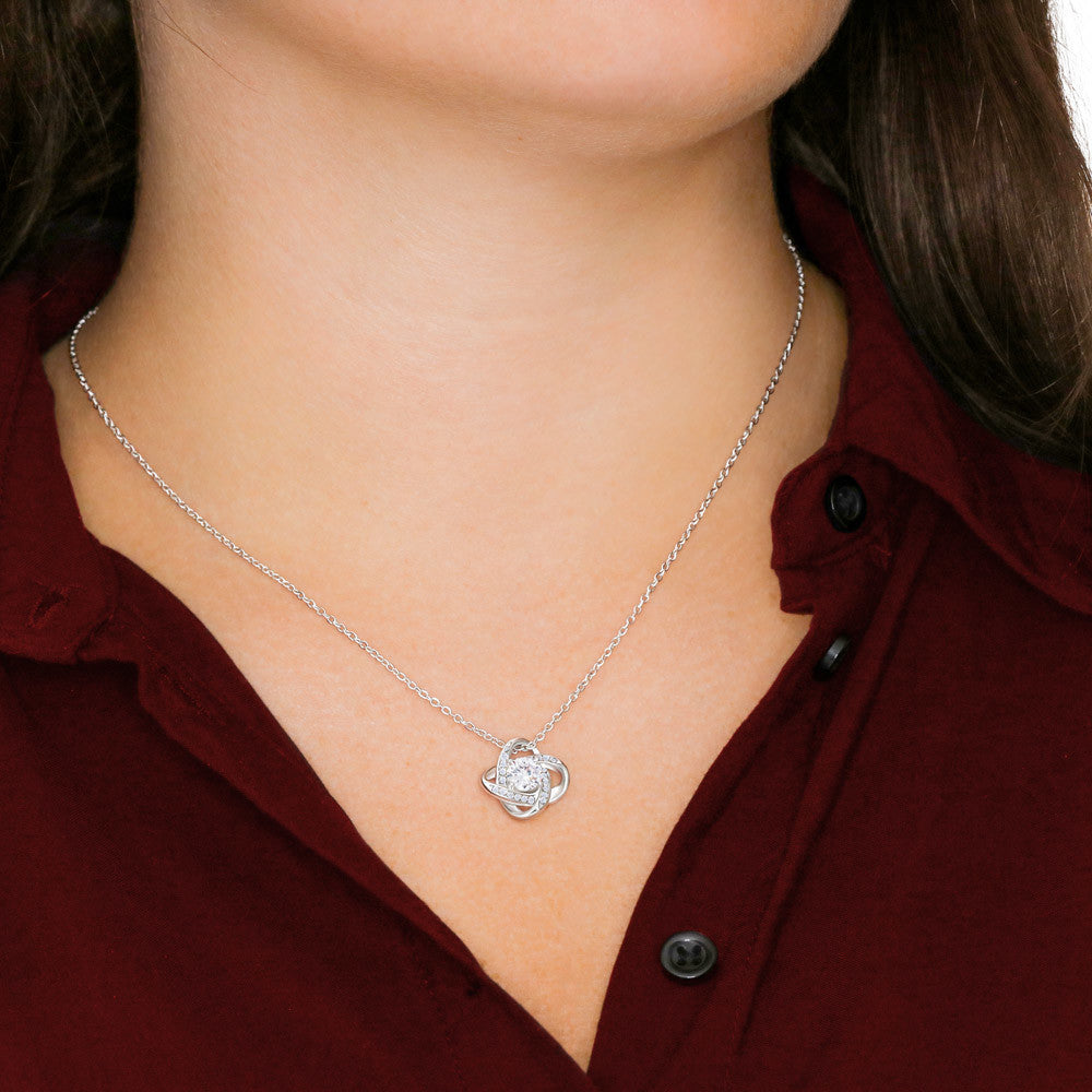 Love Knot Necklace, Unbreakable Bond Pendant, 18K Yellow or  - Love Knot Model