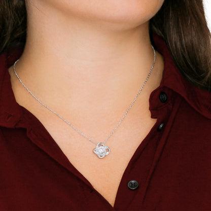 Love Knot Necklace, Unbreakable Bond Pendant, 18K Yellow or  - Love Knot Model