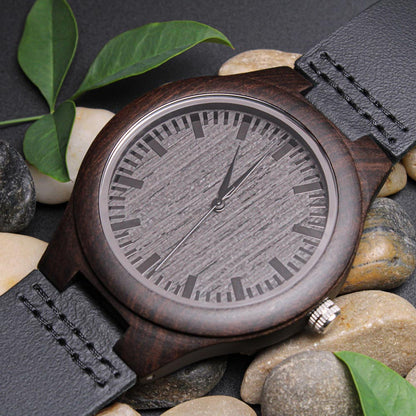 Natural Wood Watch, Lightweight Wooden Case and Band, Mahogany Gift Box