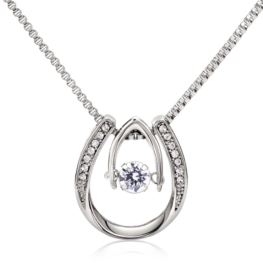 Lucky In Love Necklace, Four Leaf Clover with Crystal Heart