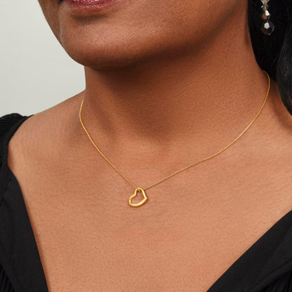Delicate Open Heart Necklace, 18K Gold Finish, Layering Chain