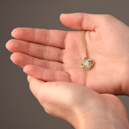 Love Knot Necklace, Unbreakable Bond Pendant, 18K Yellow or  - Love Knot Gold LS 2