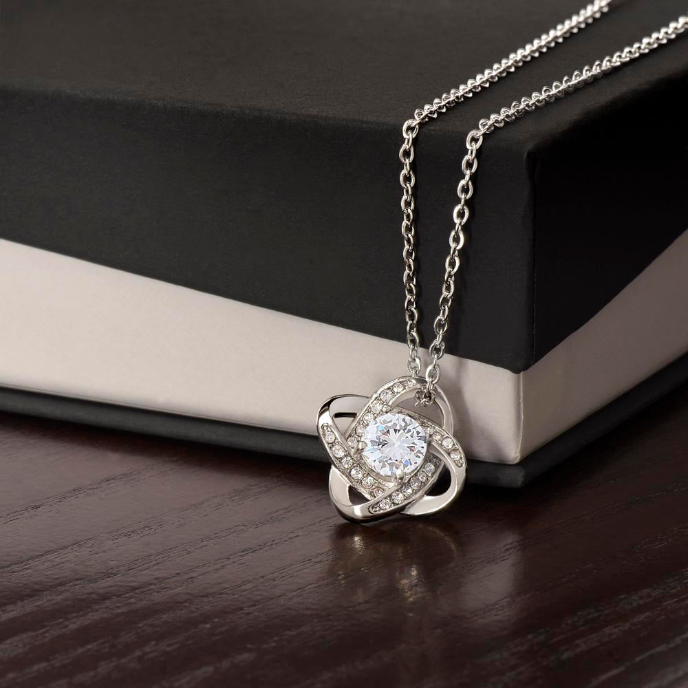 Love Knot Necklace, Unbreakable Bond Pendant, 18K Yellow or  - Only w Box