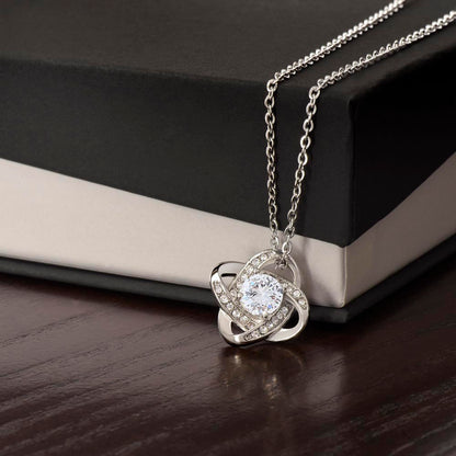 Love Knot Necklace, Unbreakable Bond Pendant, 18K Yellow or  - Only w Box