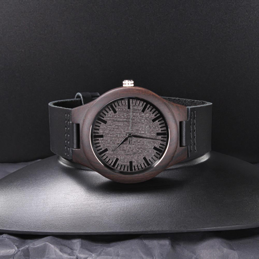 Natural Wood Watch, Lightweight Wooden Case and Band, Mahogany Gift Box