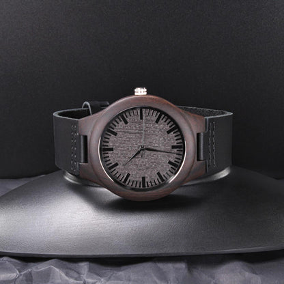 Natural Wood Watch, Lightweight Wooden Case and Band, Mahogany Gift Box