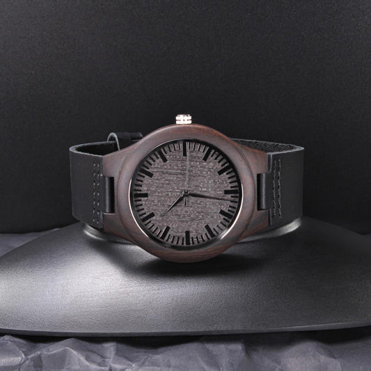 Natural Wood Watch, Lightweight Wooden Case and Band, Mahogany Gift Box