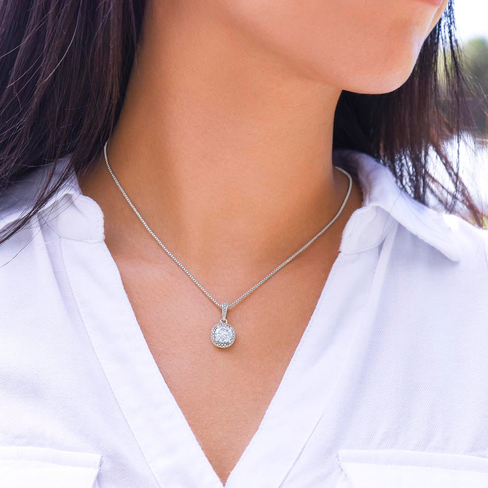 Eternal Hope Necklace, Cushion Cut Crystal, 14K White Gold F - Eternal Hope LS 2