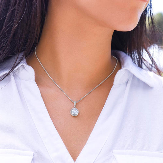 Eternal Hope Necklace, Cushion Cut Crystal, 14K White Gold F - Eternal Hope LS 2